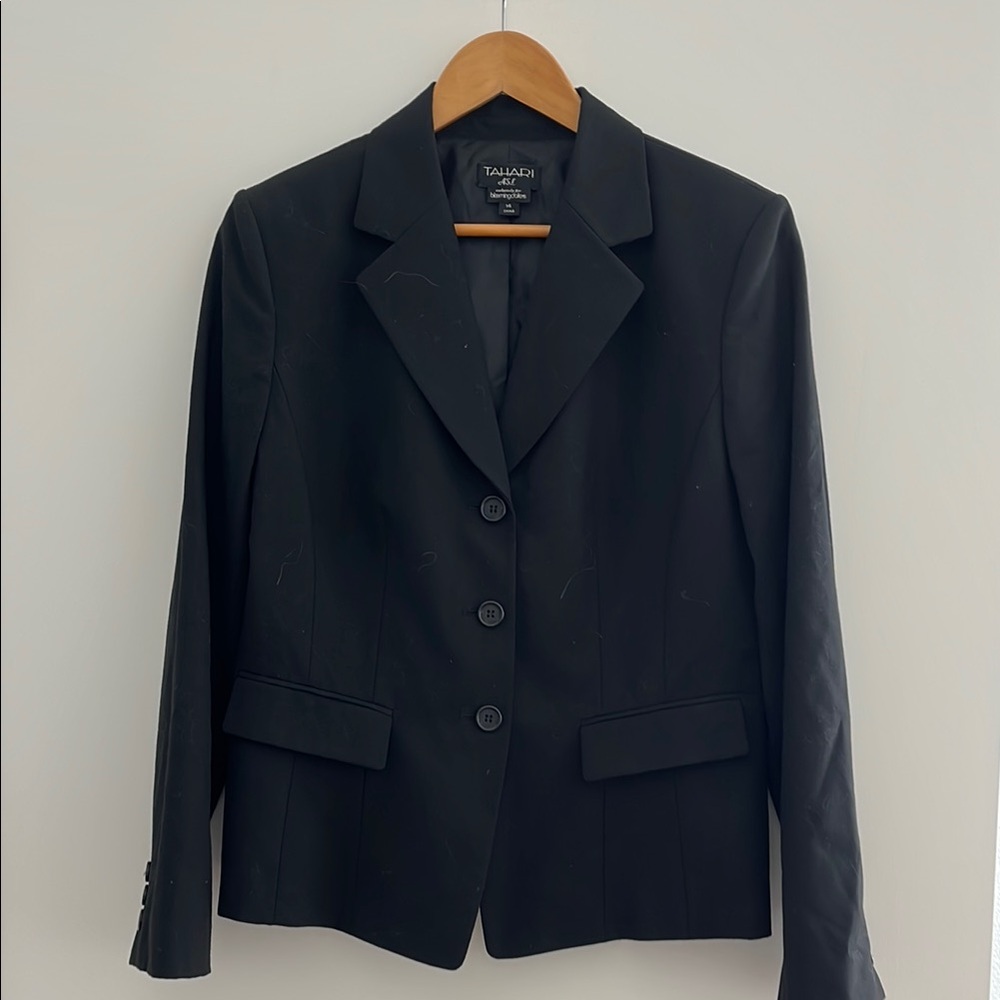 Tahari Black Blazer Professional Tailored Jacket